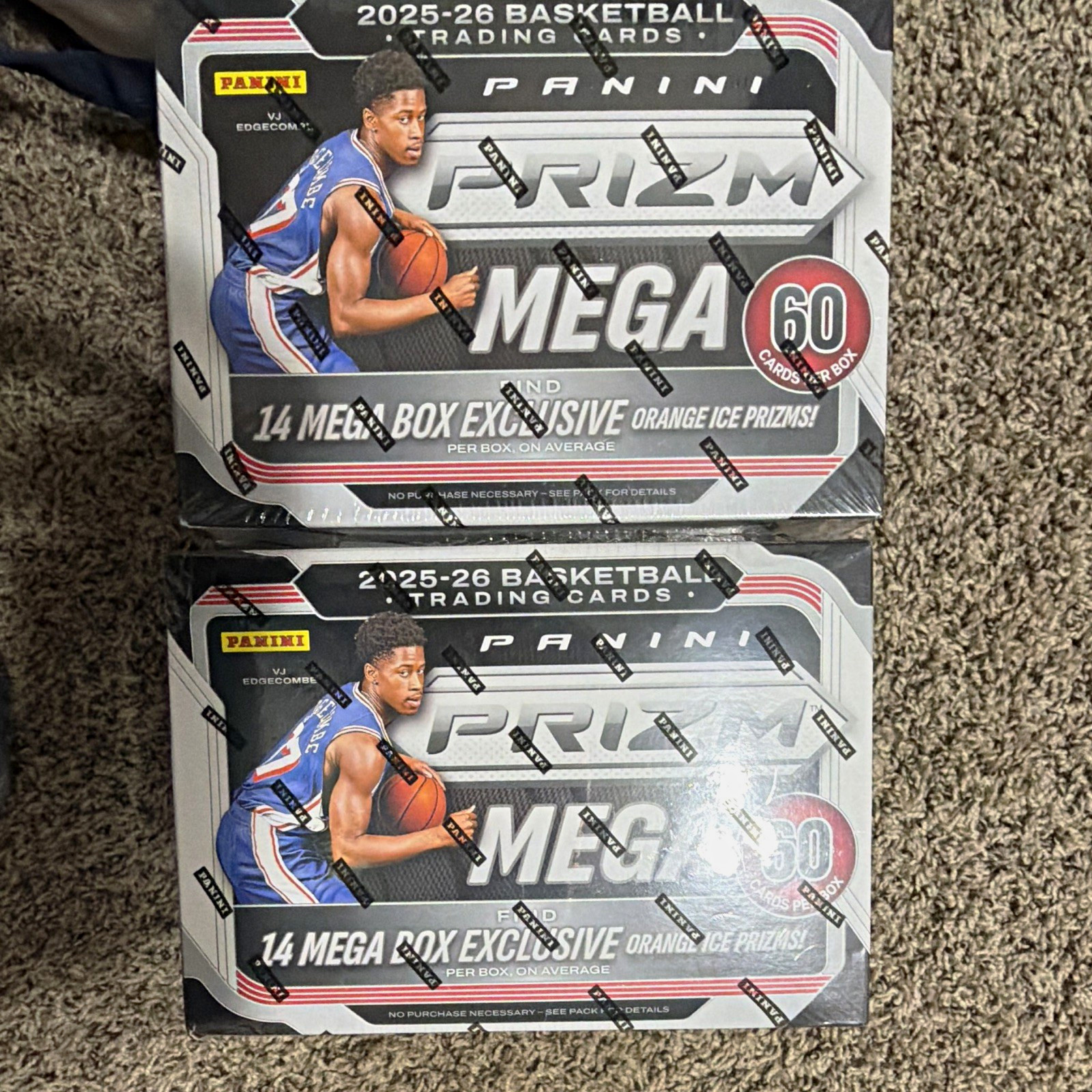 Panini 2025-26 Prizm Mega Basketball 2 Mega Boxes 60 Cards Orange Ice Prizms