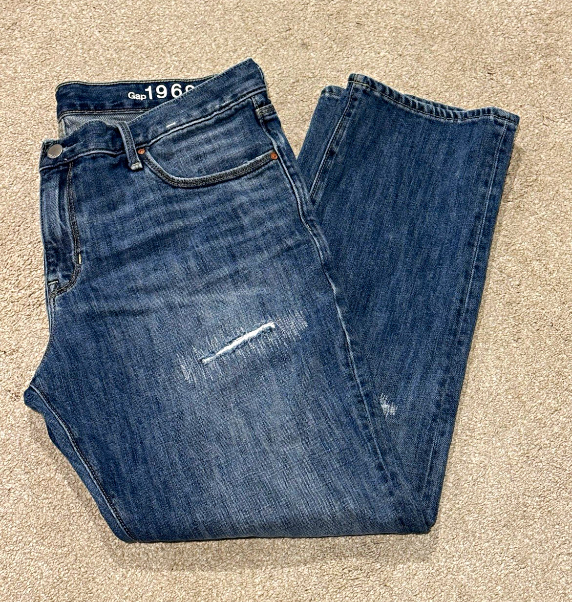 VTG GAP 1969 Women’s Sexy Boyfriend Blue Denim Jeans Medium Wash Distressed Sz30