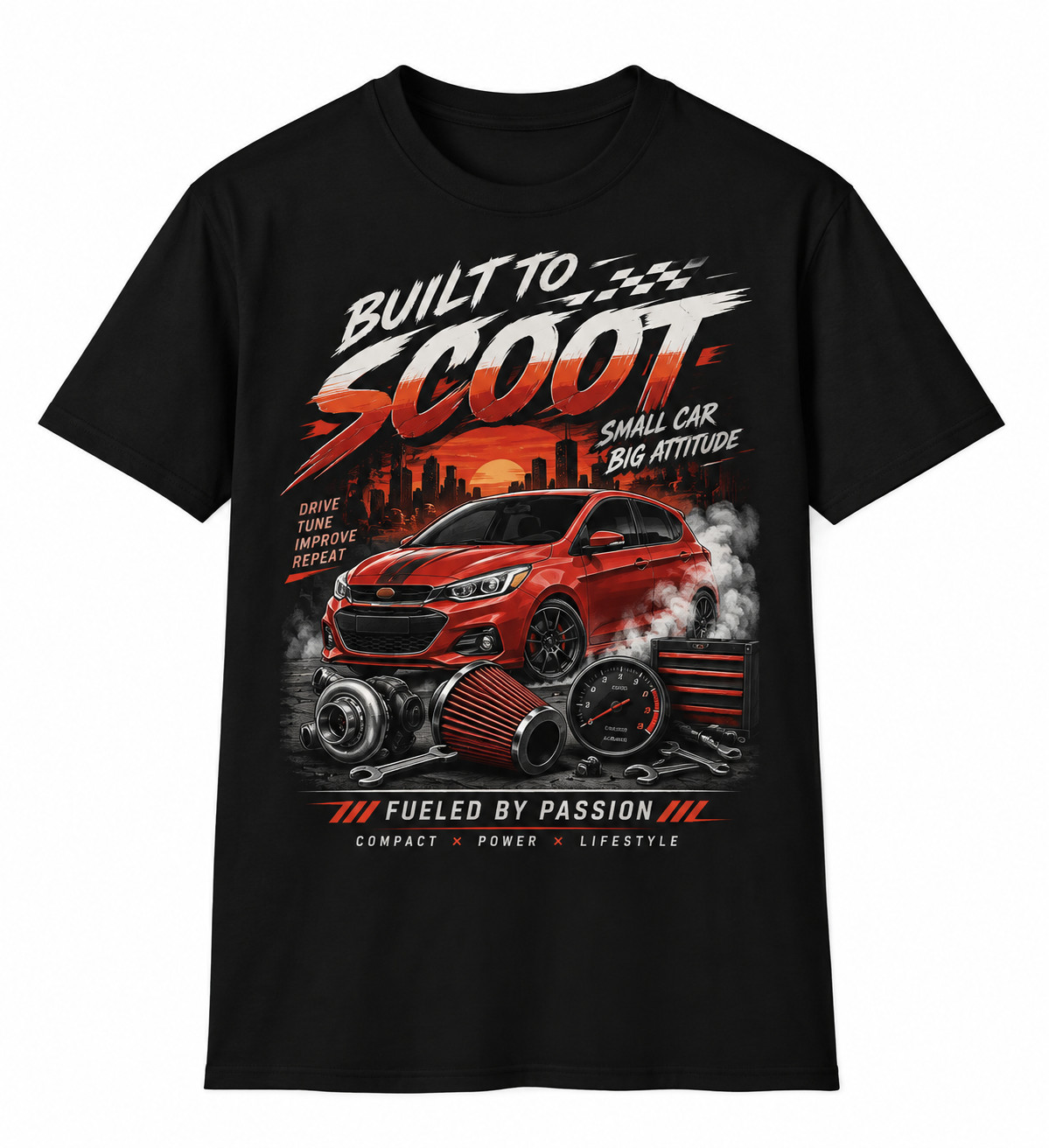 Compact Car Racing Graphic T-Shirt Men\'s Tuner Motorsport Automotive S - 5XL