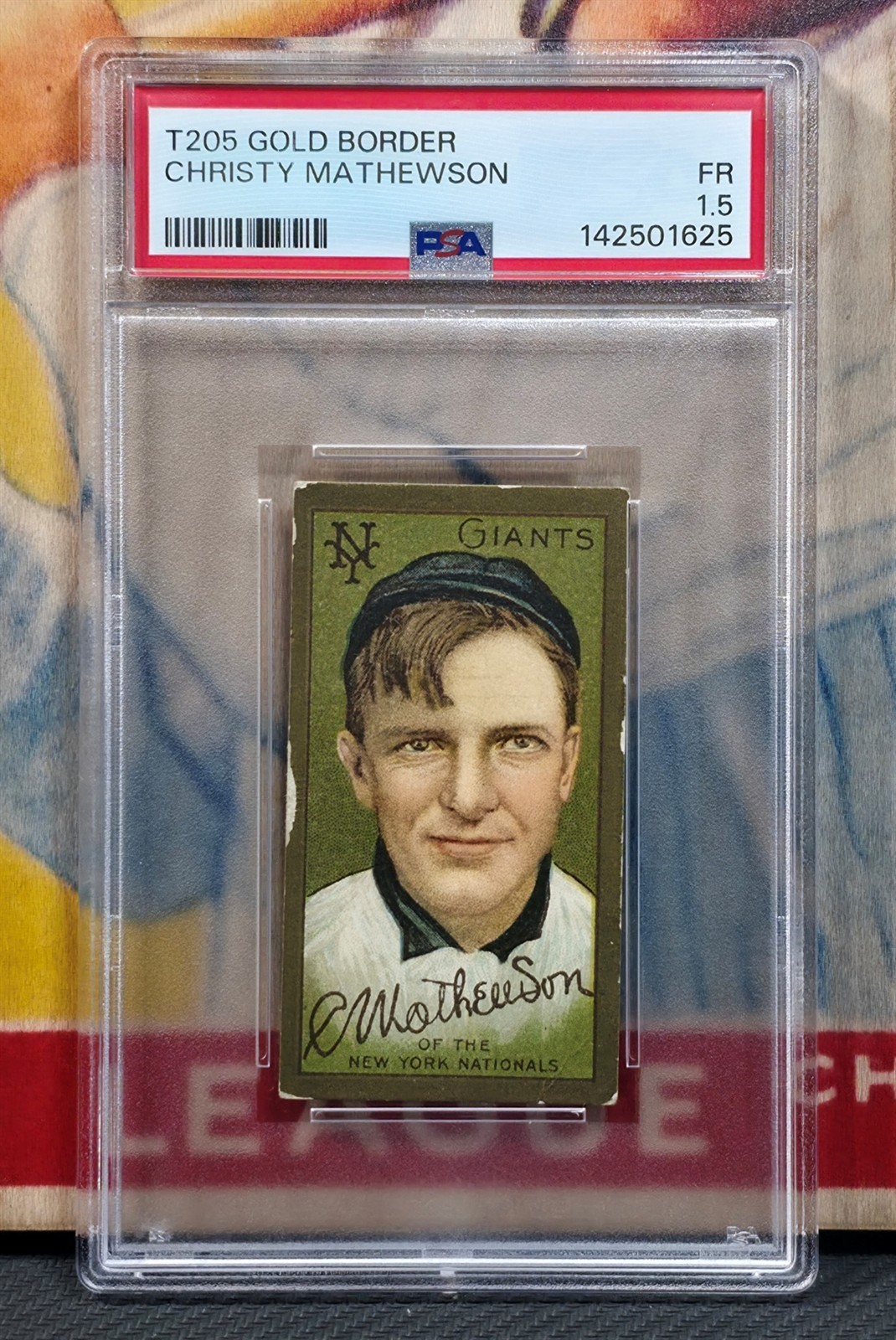 CHRISTY MATHEWSON 1911 T205 Gold Border PSA 1.5 *SHARP FOR GRADE* GIANTS HOF