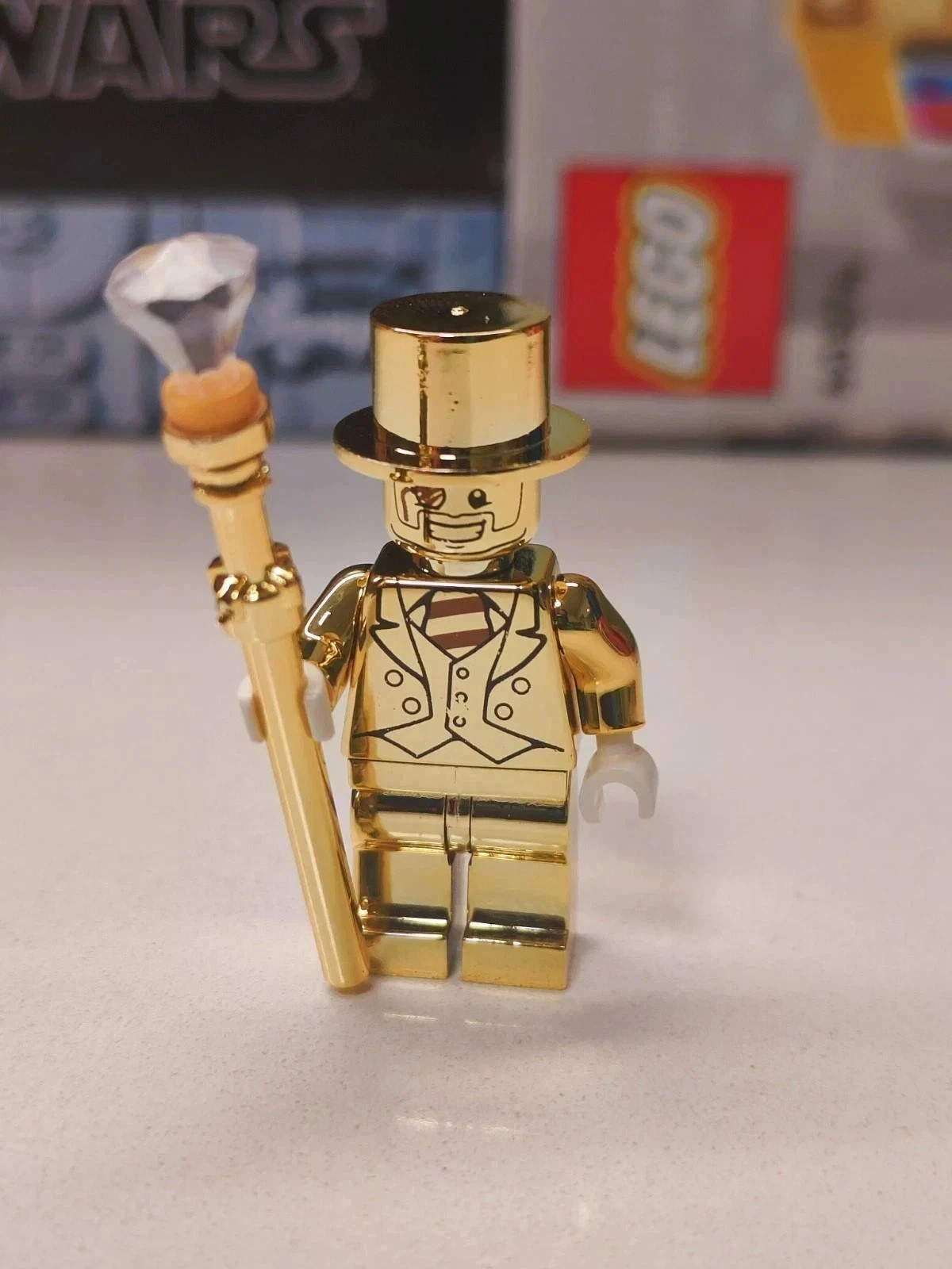 NEW Rare Mr. Gold LEGO Custom Minifigure NEW Rare Mr. Gold LEGO Custom Minifigure