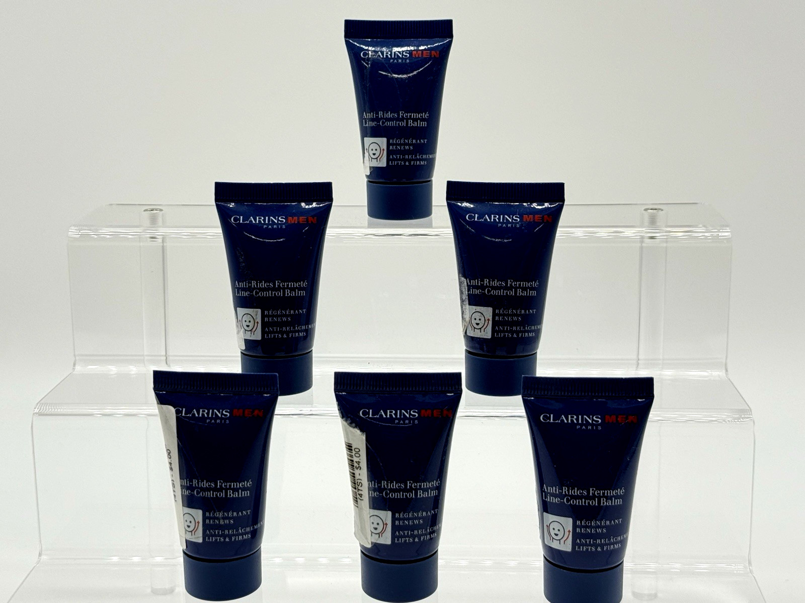 Pack Of 6 Clarins Men Line-Control Balm, 0.42oz Each Tube - Sealed New Pack Of 6 Clarins Men Line-Control Balm, 0.42oz Each Tube - Sealed New