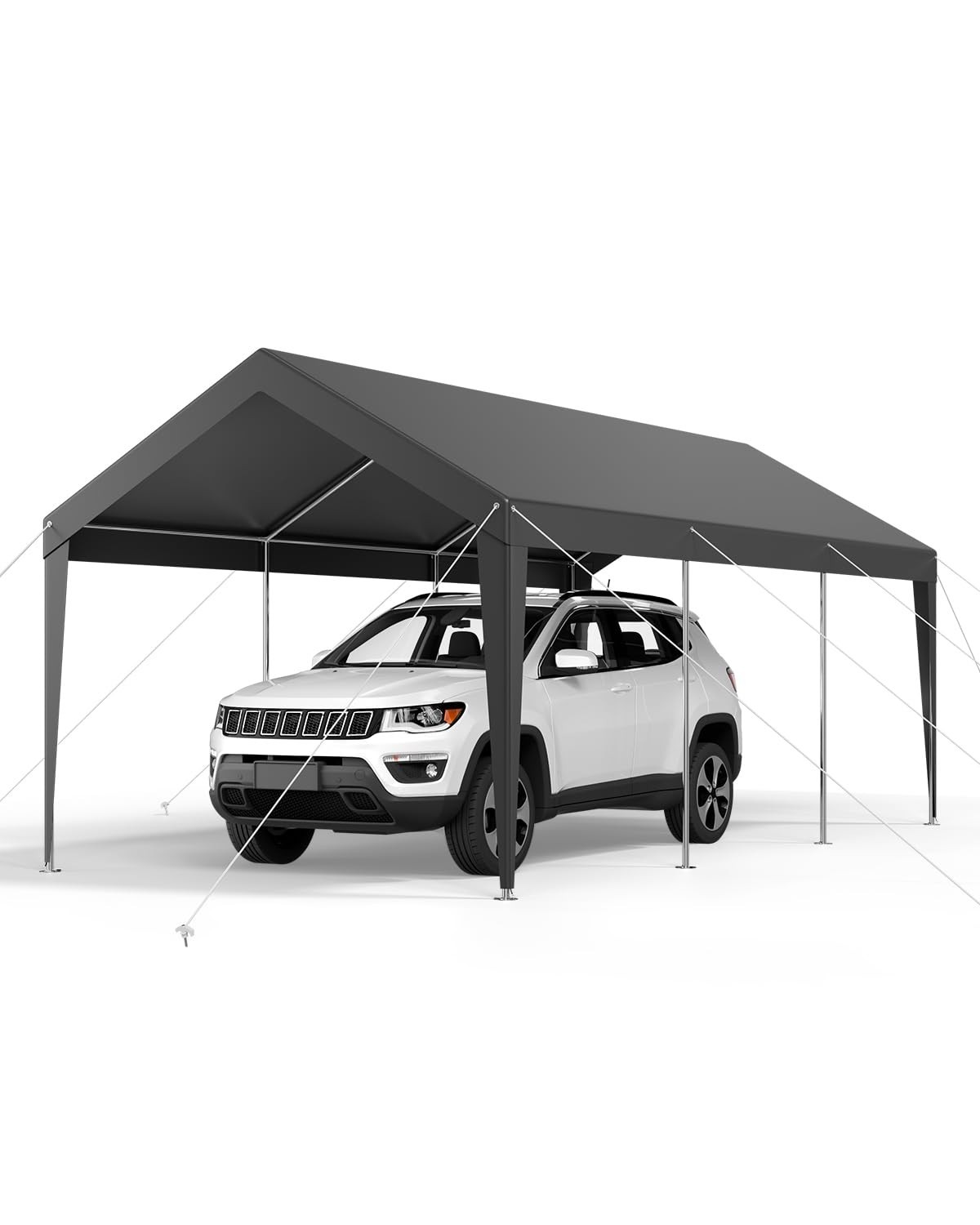 Carport, 10 x 20 FT Outdoor Car Canopy, Potable Carport, Heavy Duty Galvanized C Carport, 10 x 20 FT Outdoor Car Canopy, Potable Carport, Heavy Duty Galvanized C
