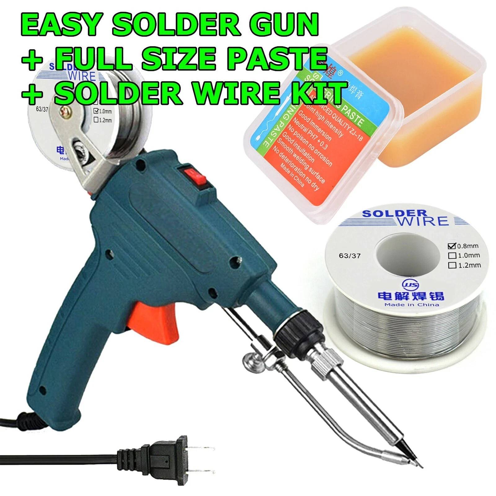 60W/80W Solder Gun Kit Auto Soldering Feed Hand-Held Welding Iron Power Tool Kit