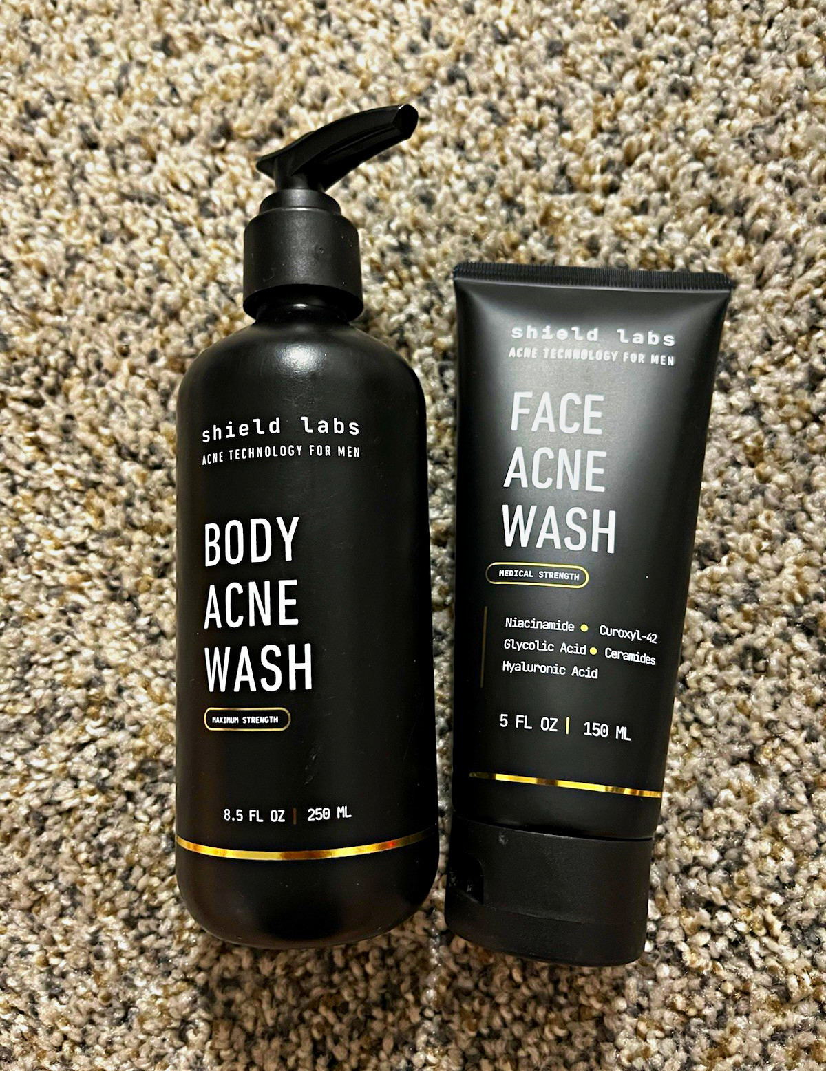 Shield Labs Benzoyl Peroxide Max Strength Men\'s Body + Face Acne Wash Set