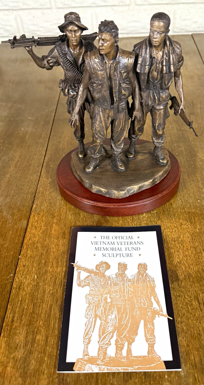 Franklin Mint Vietnam Veterans Memorial Fund Three Servicemen Sculpture