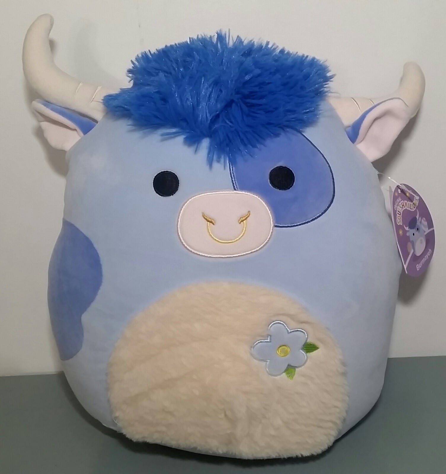 Squishmallows Bermayeh the Blue Bull Plush, 13\
