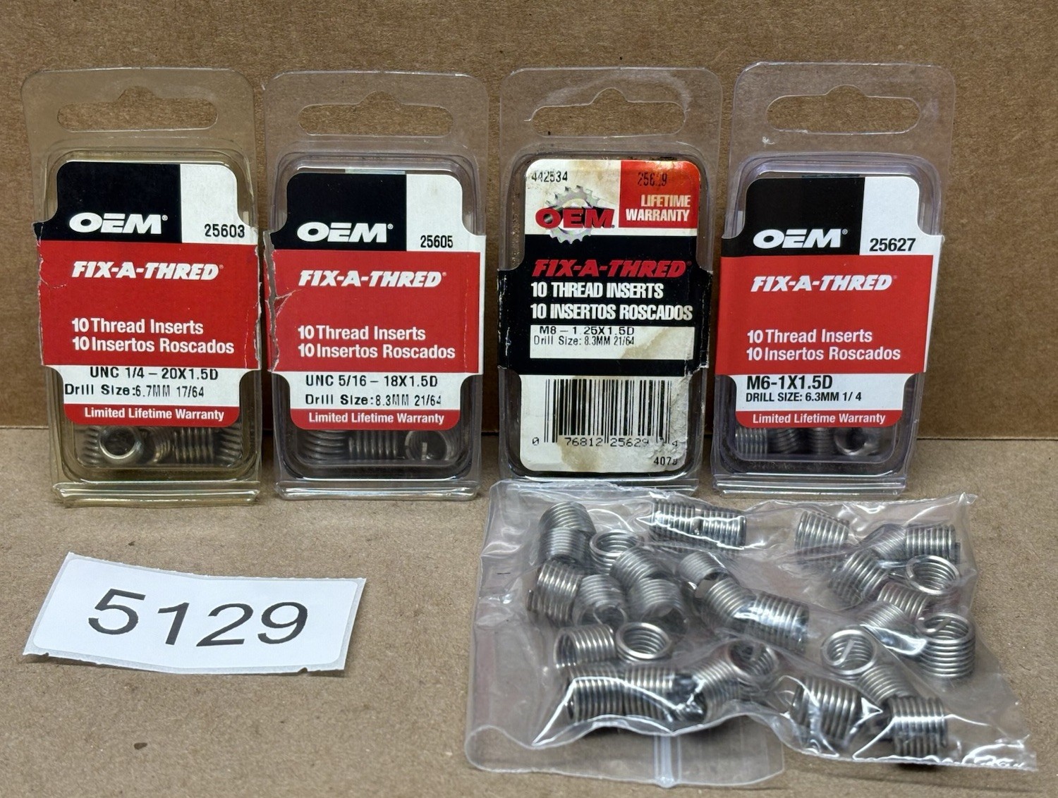 OEM Fix-A-Thred 63 Piece Mixed Lot of Thread Inserts ~ 25605, 25603, 25627