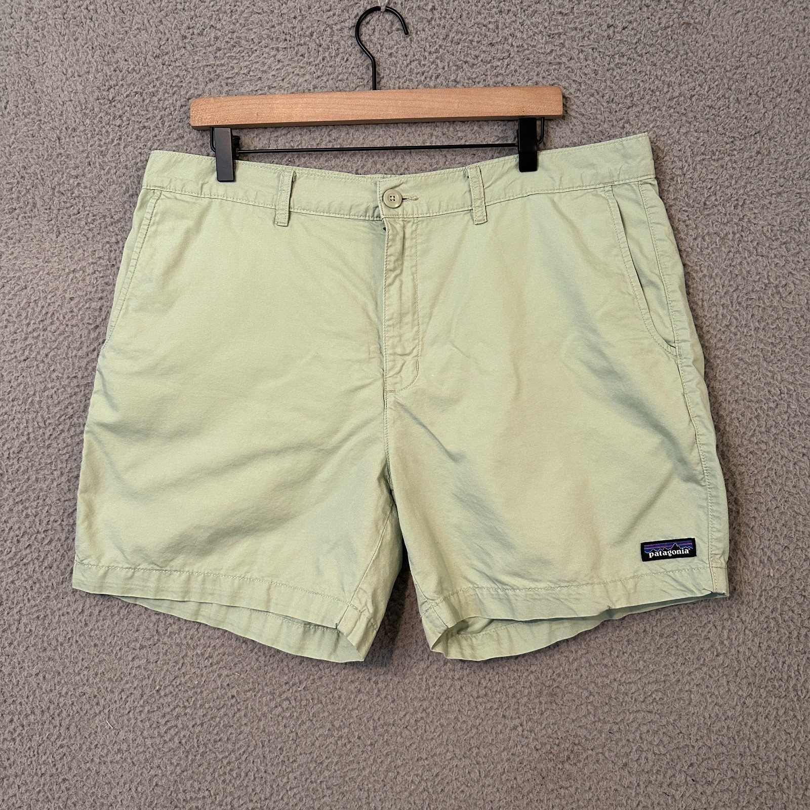 Patagonia All Wear Shorts Men\'s 36 (38x6) Salvia Green Organic Cotton Hemp Blend Patagonia All Wear Shorts Men\'s 36 (38x6) Salvia Green Organic Cotton Hemp Blend