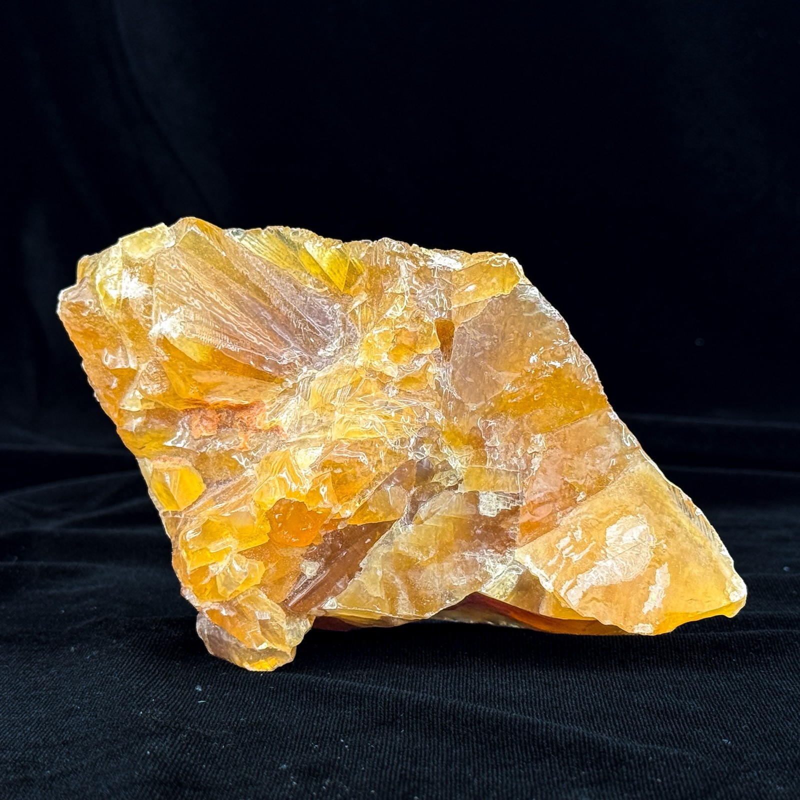 Golden Honey Calcite Cluster - Large Translucent Crystal Display Natural - 622g