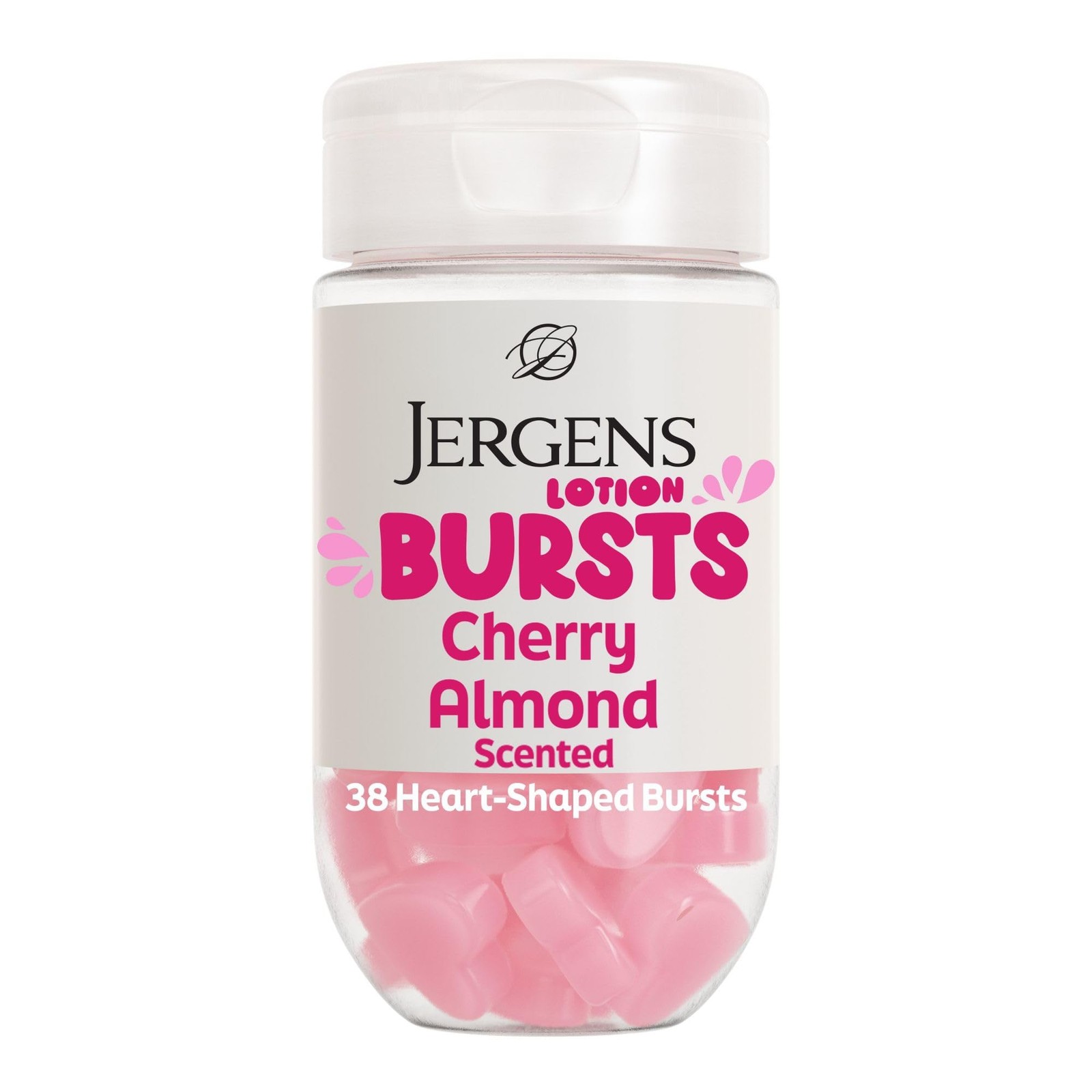 Jergens Cherry Almond Body Lotion Bursts, Squishy 38 Count (Pack of 1), Pink