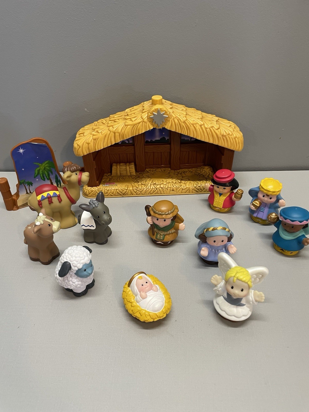 Vtg 2002 Fisher Price Little People Nativity Scene Playset w/ 11 Figures Y2K
