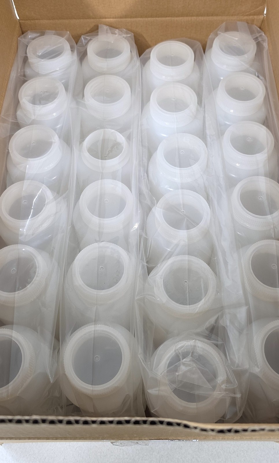 VWR 1L Wide Mouth HDPE Laboratory Bottles  w/  Caps  CASE OF 24