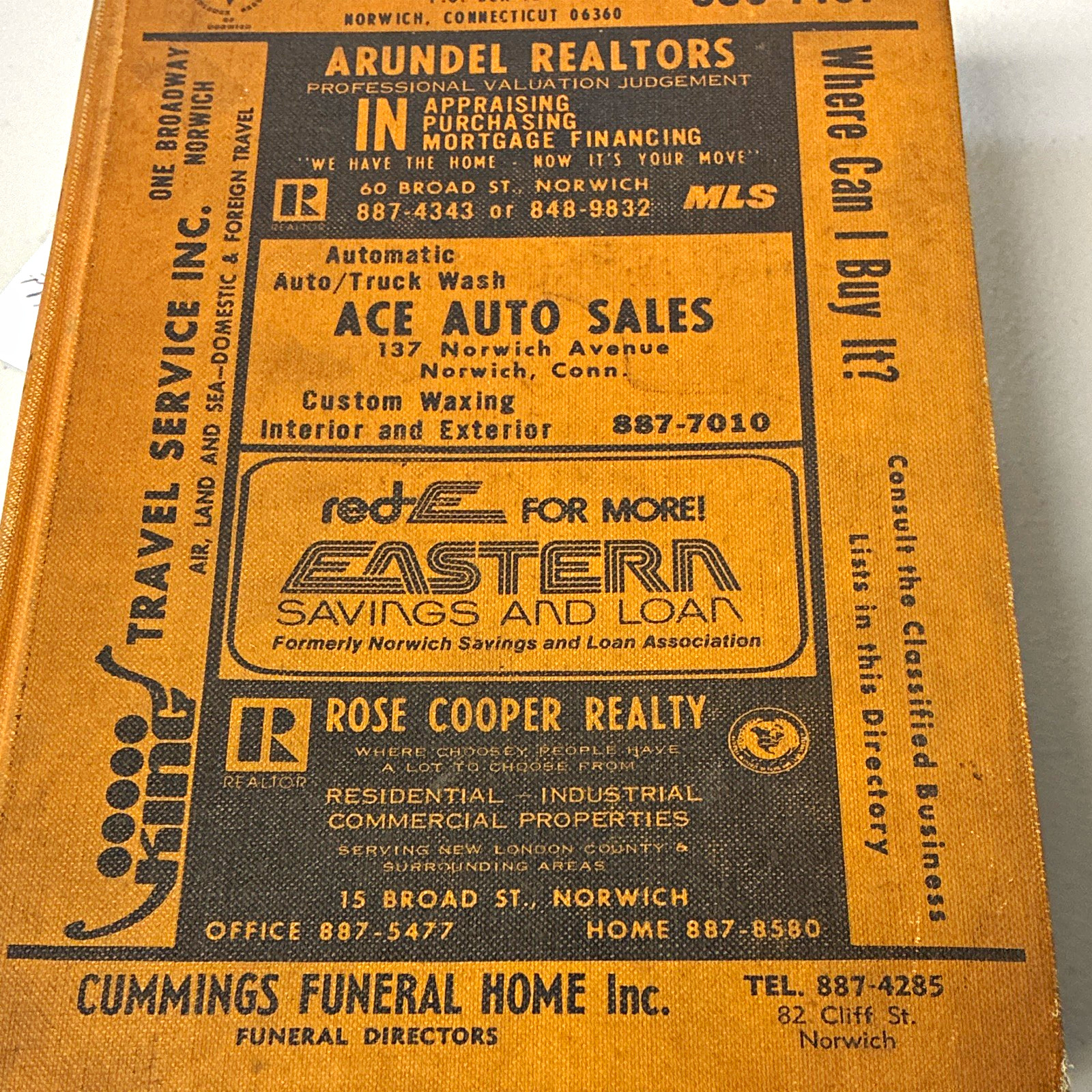 Norwich, Connecticut City Directory Book with Advertising Cover Norwich, Connecticut City Directory Book with Advertising Cover