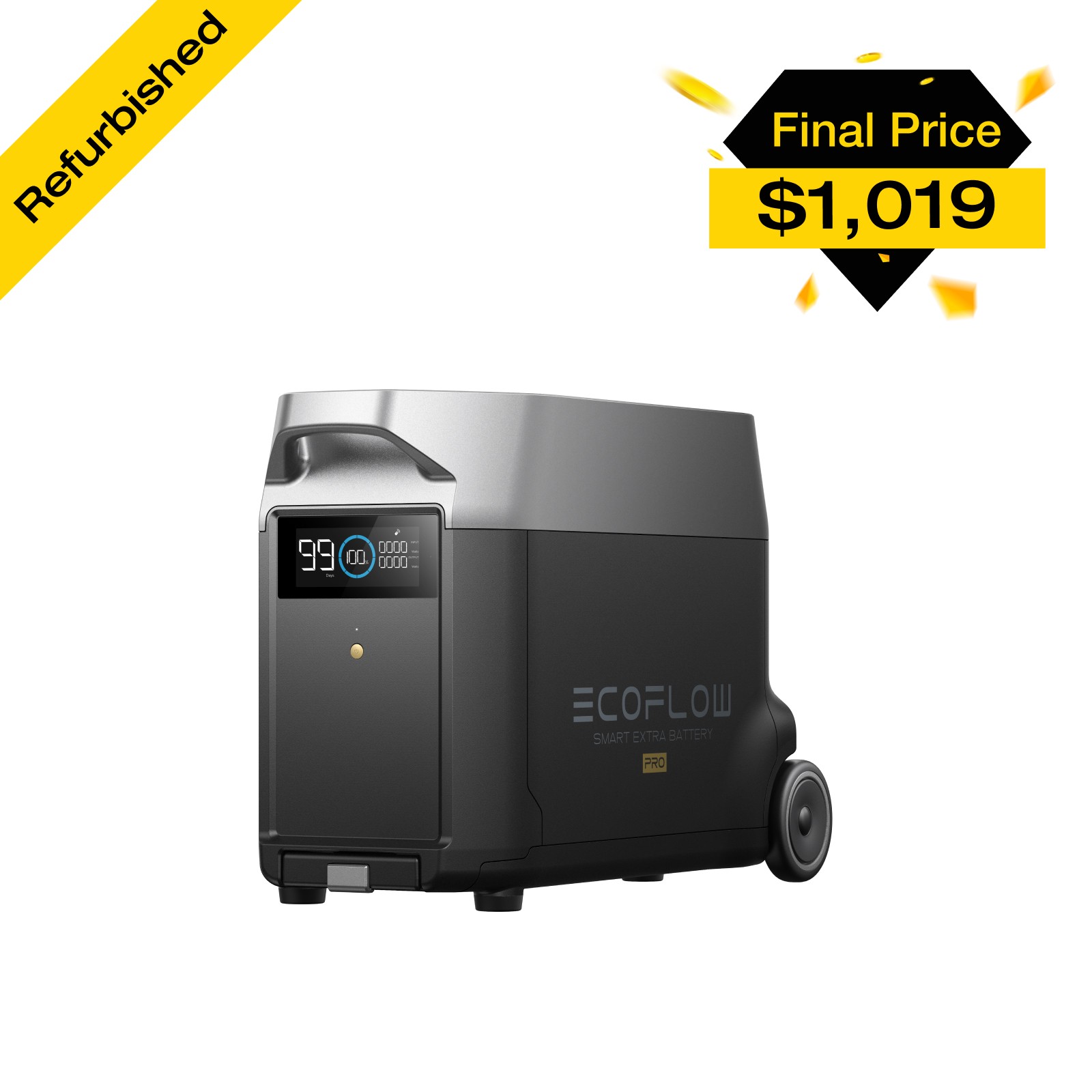 EcoFlow DELTA Pro Generator Extra Battery 3600Wh LFP Certified Refurbished EcoFlow DELTA Pro Generator Extra Battery 3600Wh LFP Certified Refurbished