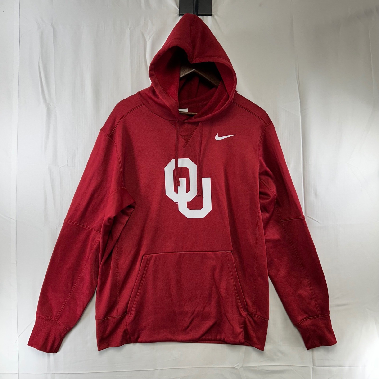 Nike Oklahoma Sooners OU Hoodie Mens Medium Crimson Red Therma-FIT Pullover