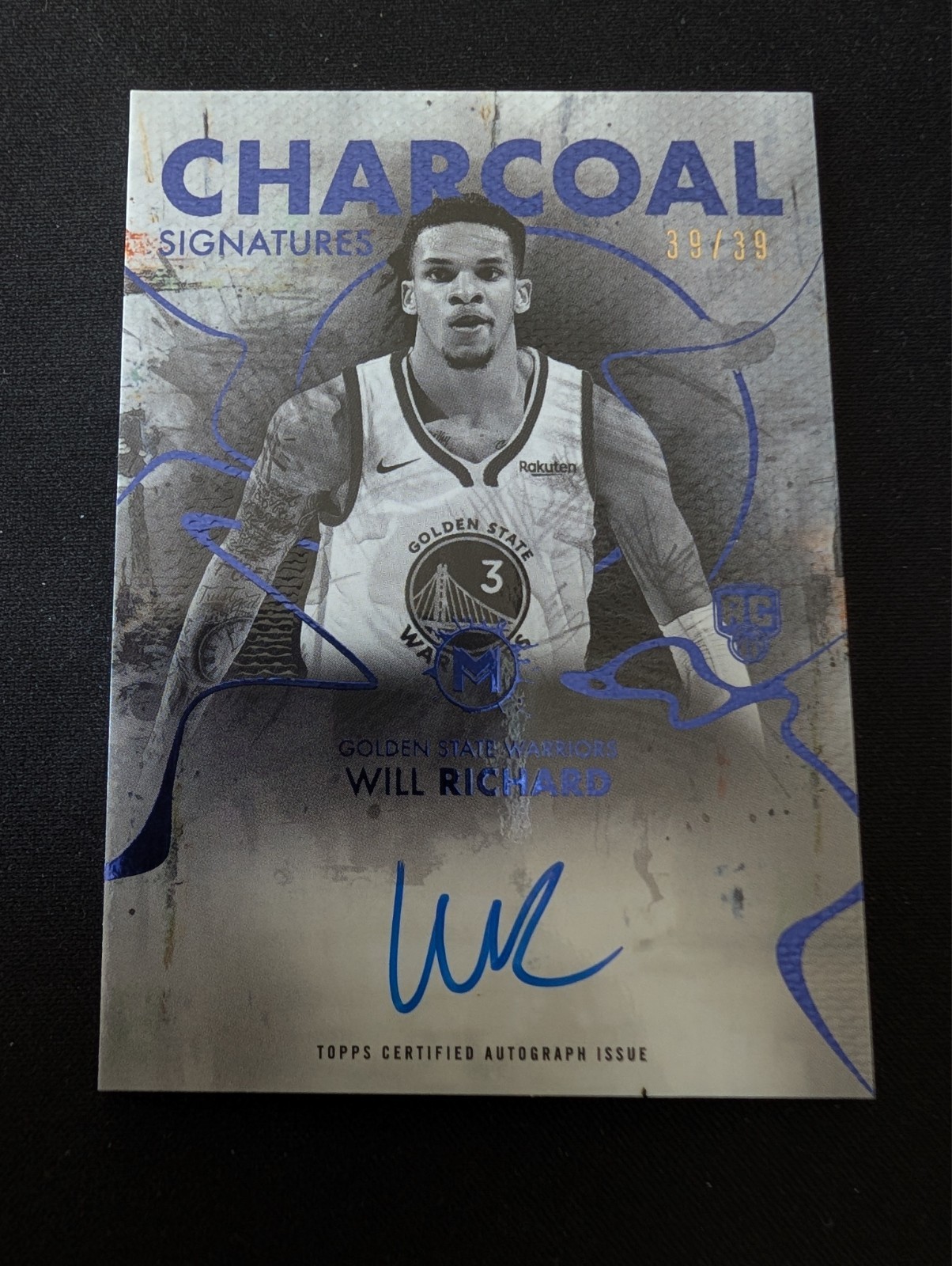 2025-26 Topps Motif Will Richard Charcoal Signatures Ultramarine Blue Auto #/39