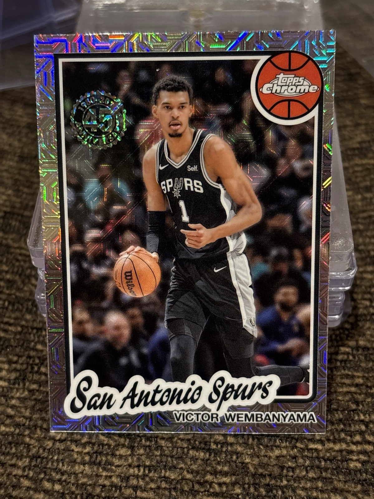 2025-26 Topps 1980-81 Chrome Mojo #TC-VW VICTOR WEMBANYAMA Spurs 35th Silver