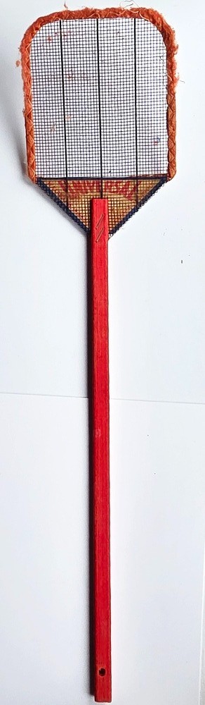 1930\'s Antique Red Wooden Handle Wire Mesh Universal New Old Store Stock Fly Swa