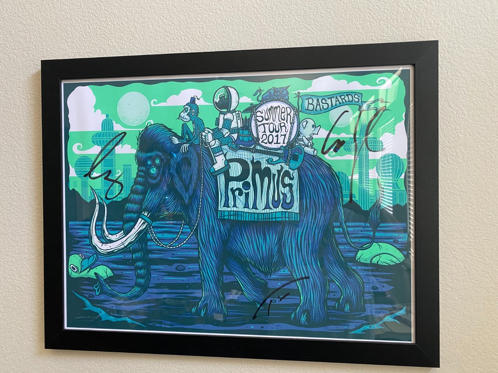 Primus Summer Tour 2017 Autographed Meet & Greet Concert Poster