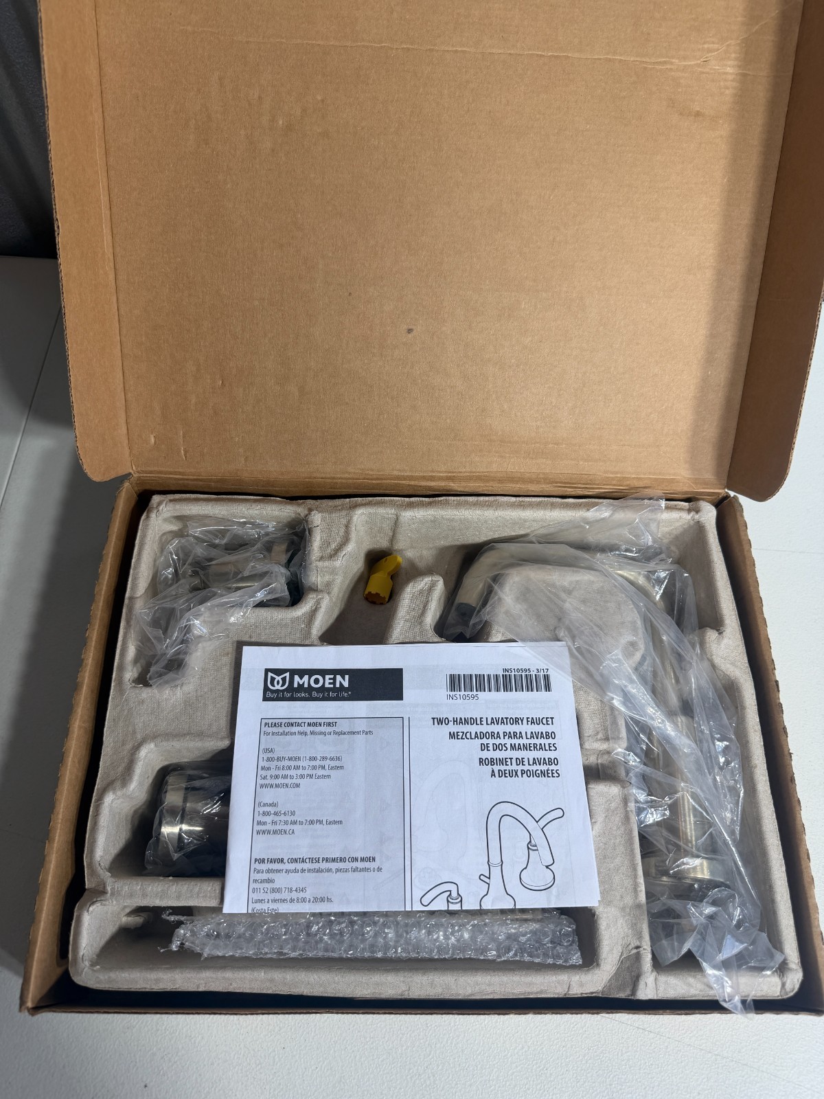 Moen T6142BN Gibson Two-Handle High Arc Bathroom Faucet - Brushed Nickel