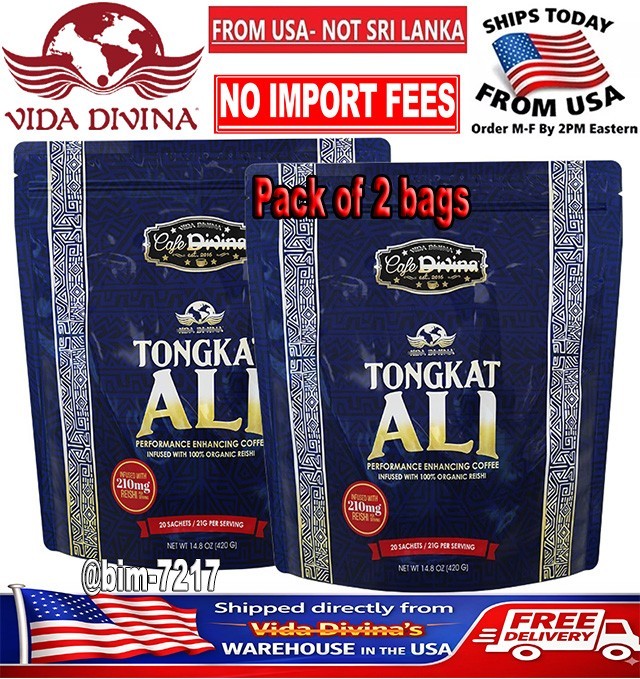 2 bags Cafe TongkatAli,Performance Enhanced Coffee Infused with Organic Reishi🔥