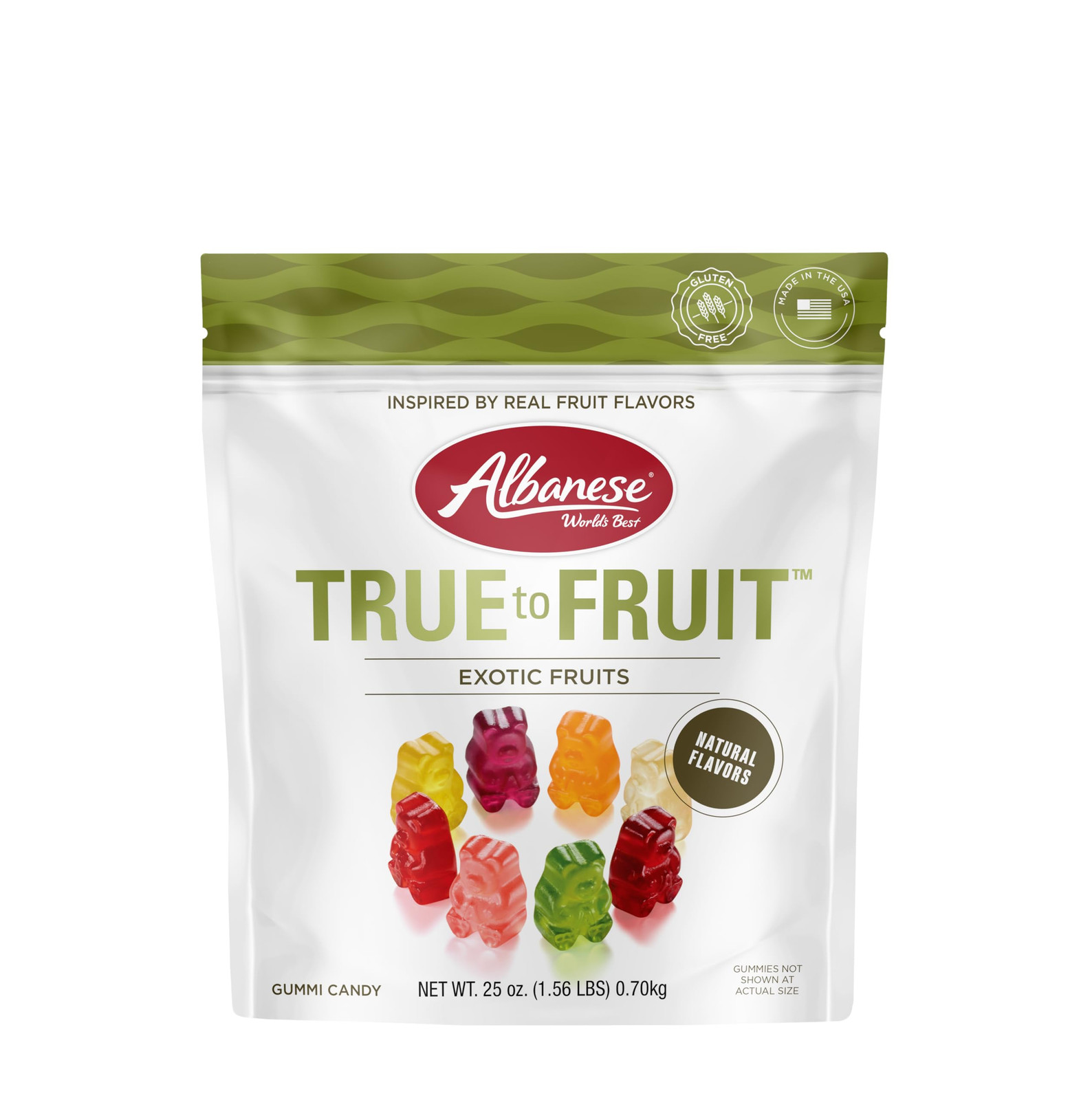 True to Fruit Gummy Candy 25 Ounce Pack Exotic Fruity Snack Allergy Friendly