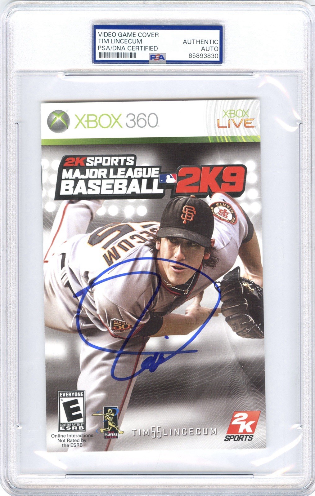 Tim Lincecum Signed Autographed MLB 2K9 Video Game Cover PSA/DNA Authentic Tim Lincecum Signed Autographed MLB 2K9 Video Game Cover PSA/DNA Authentic