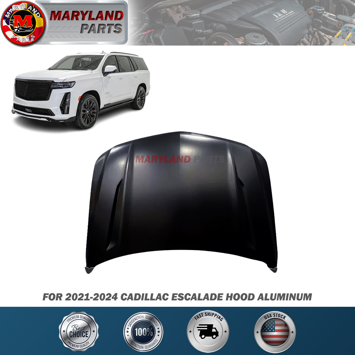 For 2021-2024 Cadillac Escalade Hood Aluminum For 2021-2024 Cadillac Escalade Hood Aluminum