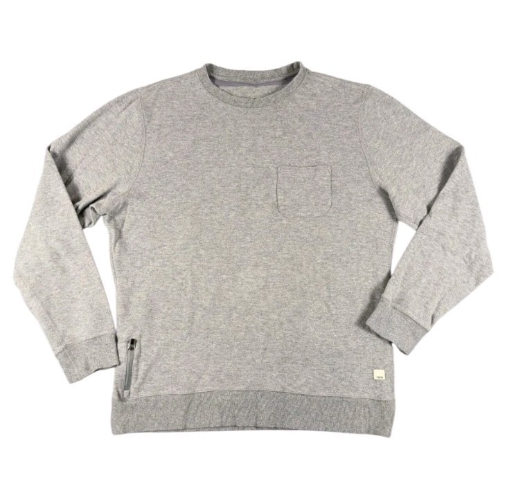 Vuori Jeffreys Pullover Crewneck Sweatshirt Men\'s Large Heather Gray Fleece V218