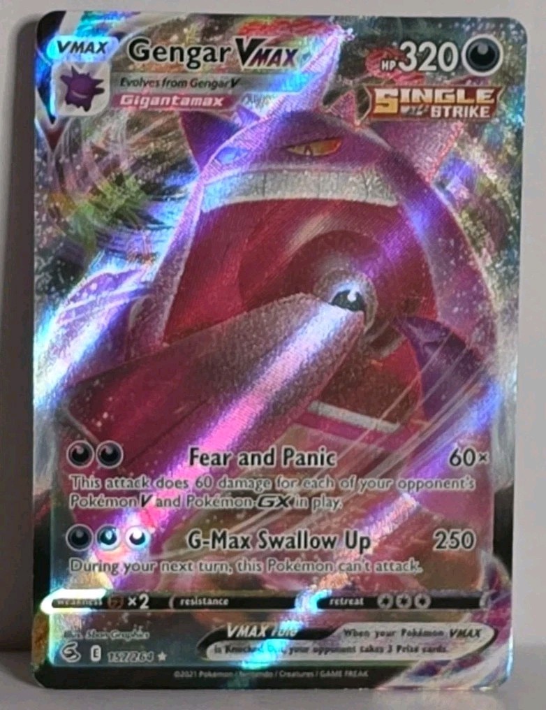 Gengar VMAX 157/264 Full Art Swsh08 Fusion Strike Ultra Rare Pokemon TCG MP-LP 