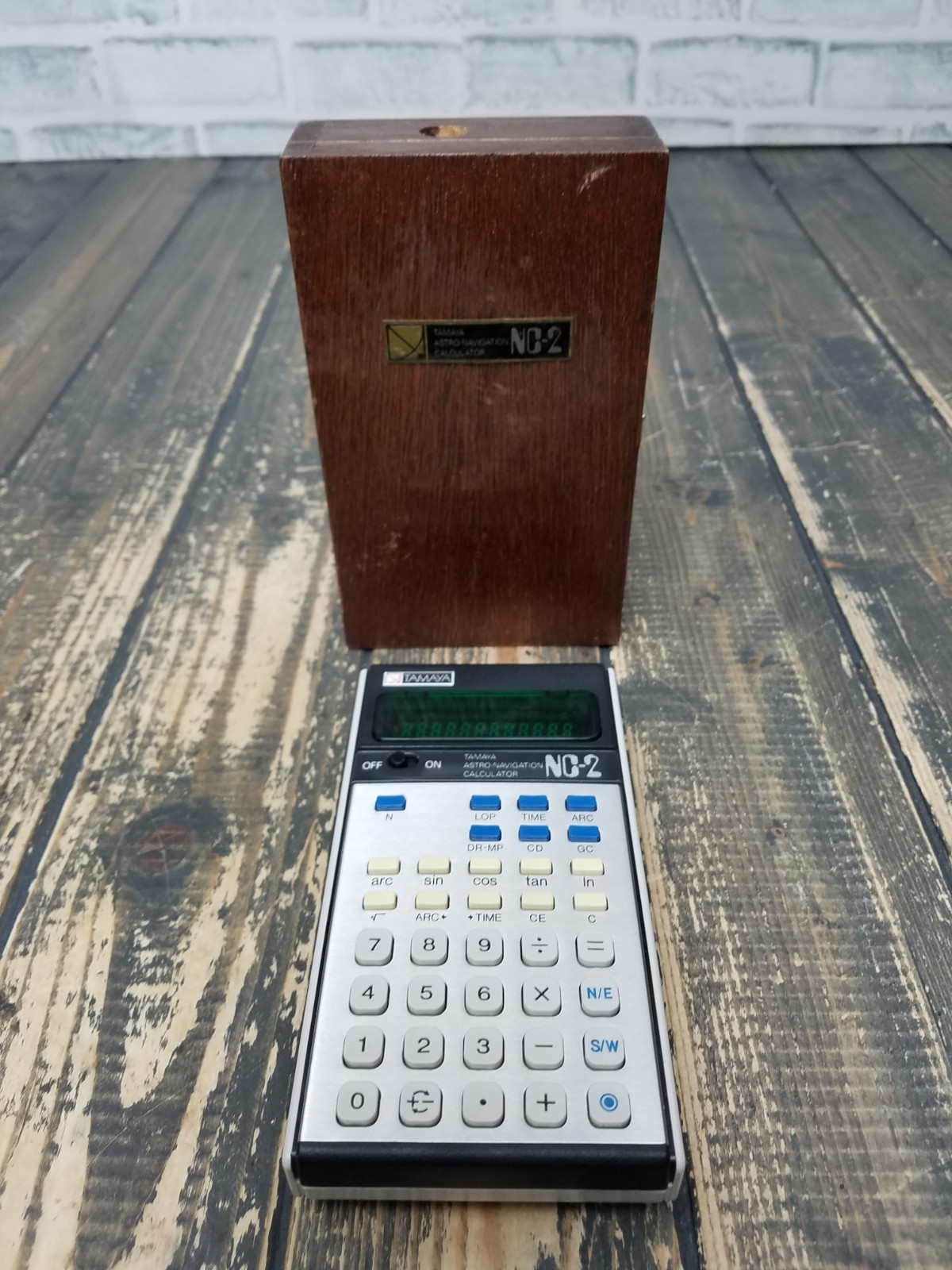 Vintage Tamaya Astro-Navigation Calculator NC-2 with Wood Case TESTED & WORKING