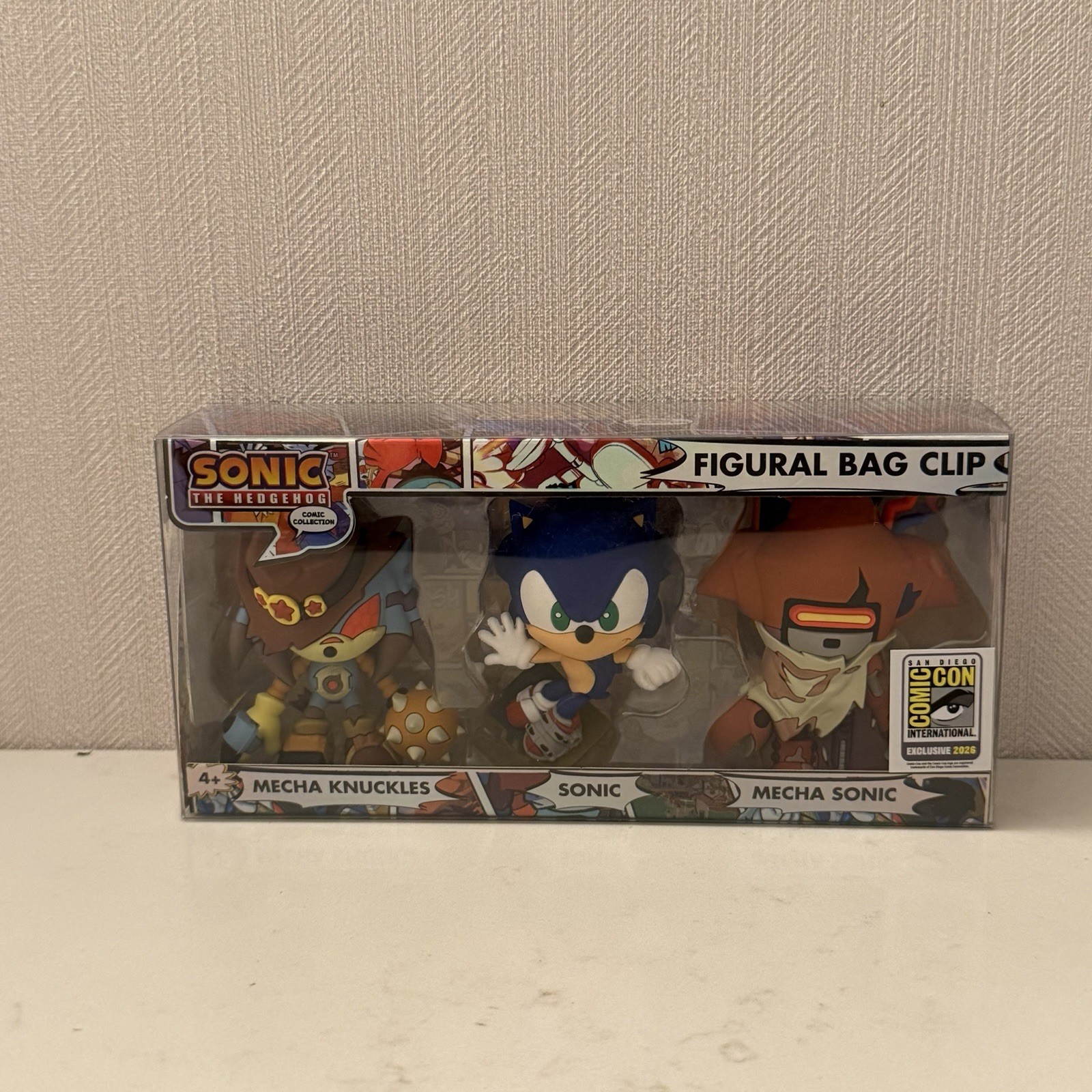 Monogram Sonic Mecha Knuckles Mecha Sonic Figural Bag Clip 3-Pack SDCC 2026