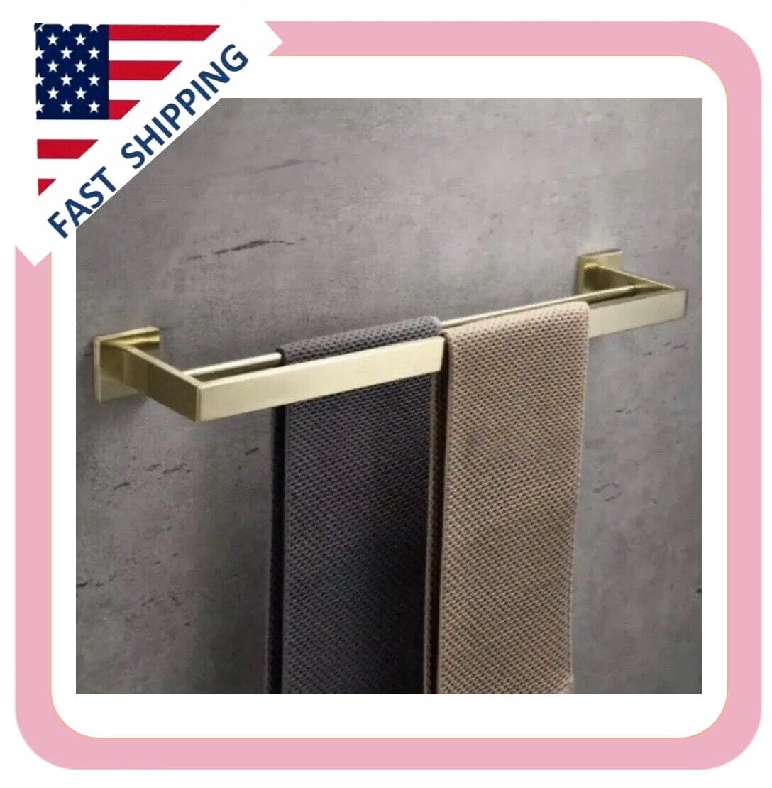 24in Signature Hardware brushed Gold double towel bar