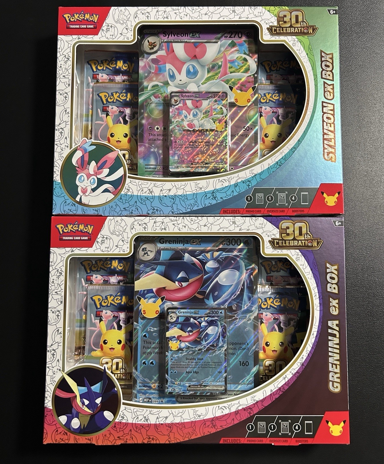 Pokemon TCG 30th Celebration Greninja ex & Sylveon ex Box Bundle Sealed New