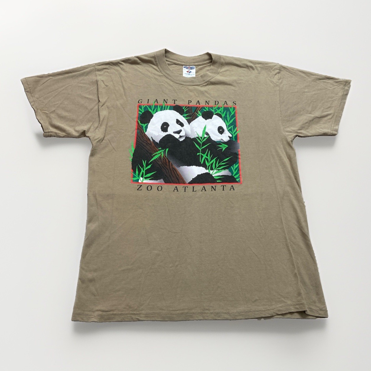 Vintage Zoo Atlanta Giant Pandas Shirt Mens XL Brown Souvenir 90s Y2k