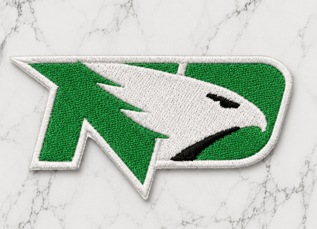 NORTH DAKOTA FIGHTING HAWKS LOGO NCAA EMBROIDERED IRON ON PATCH 3 NORTH DAKOTA FIGHTING HAWKS LOGO NCAA EMBROIDERED IRON ON PATCH 3