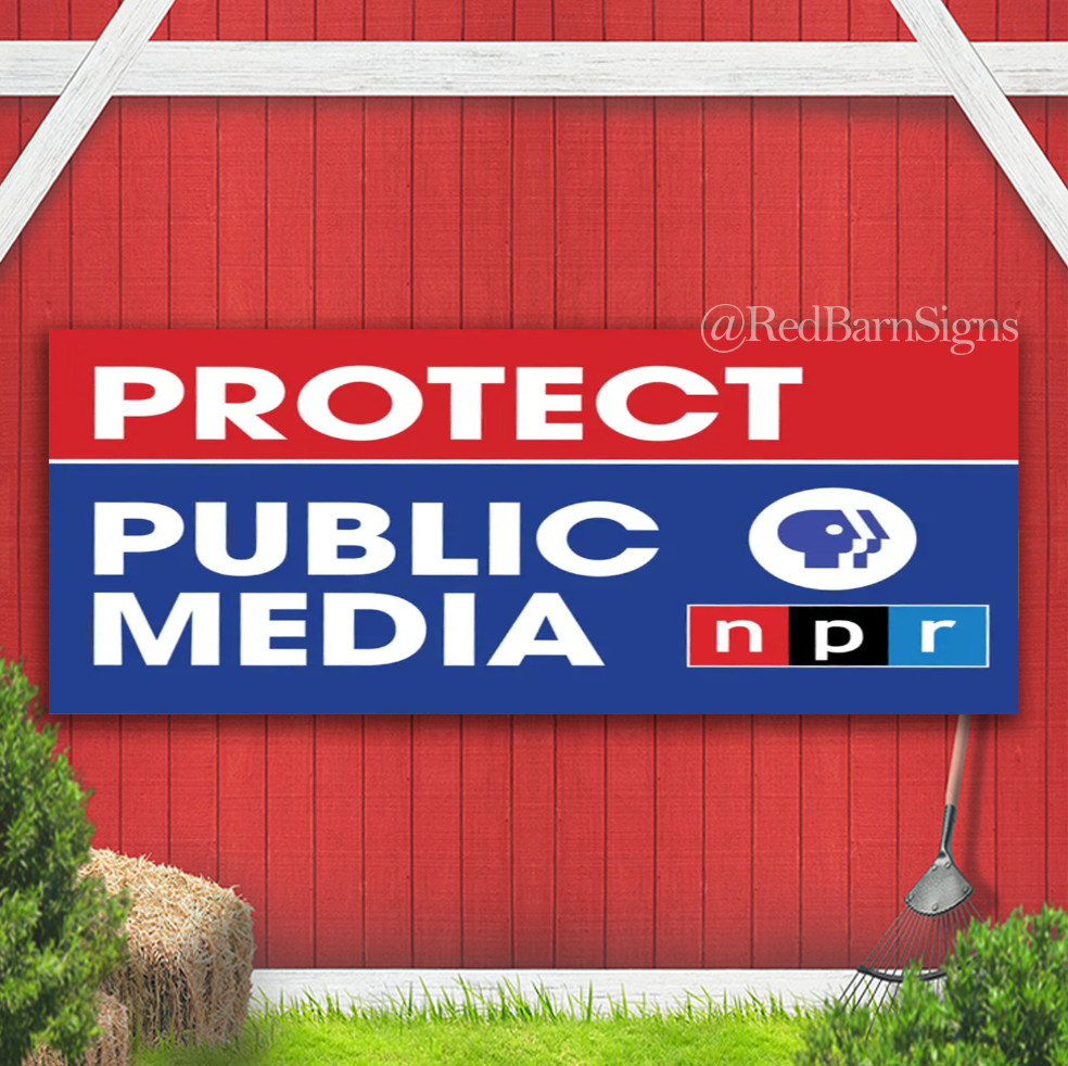 Protect Public Media Indoor Outdoor Banner Sign with grommets
