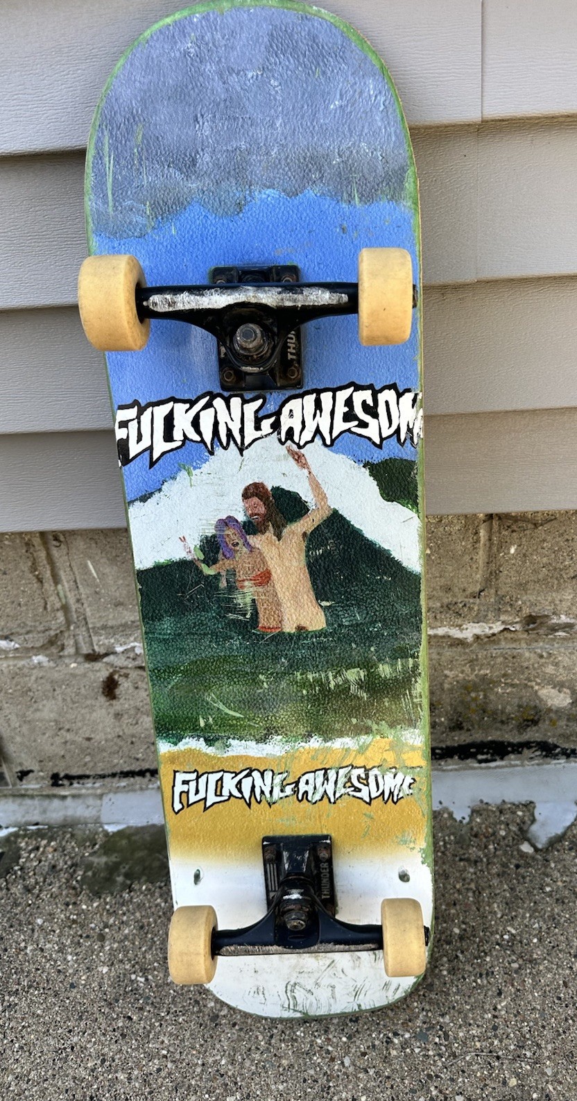 RARE F*cking Awesome ZUMA BEACH DECK - 8.25 Black Thunder Trucks Spitfire Wheels