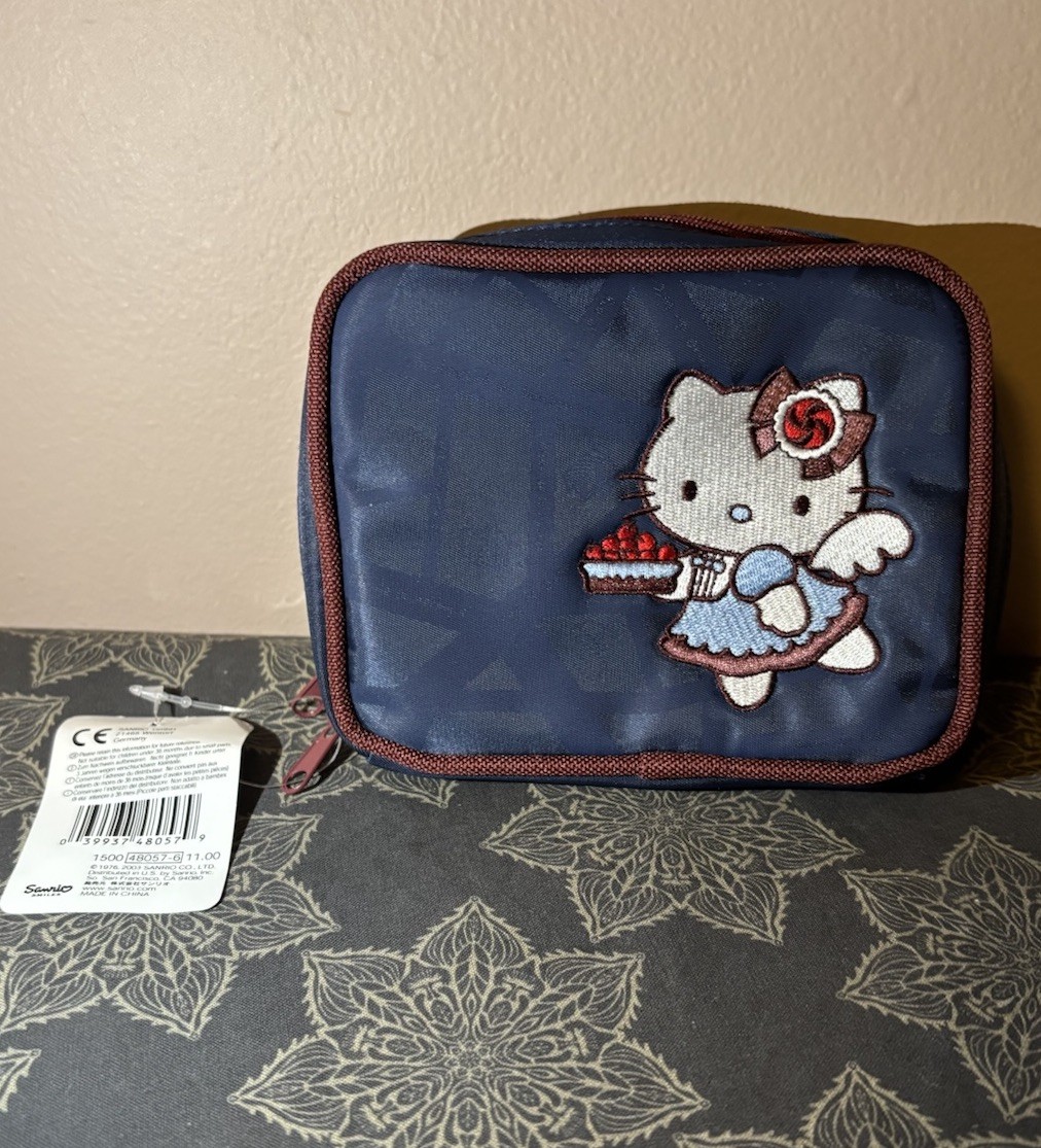 Vintage Sanrio Smiles 2003 Hello Kitty Angel Pie Travel Pouch Organizer NWT Read
