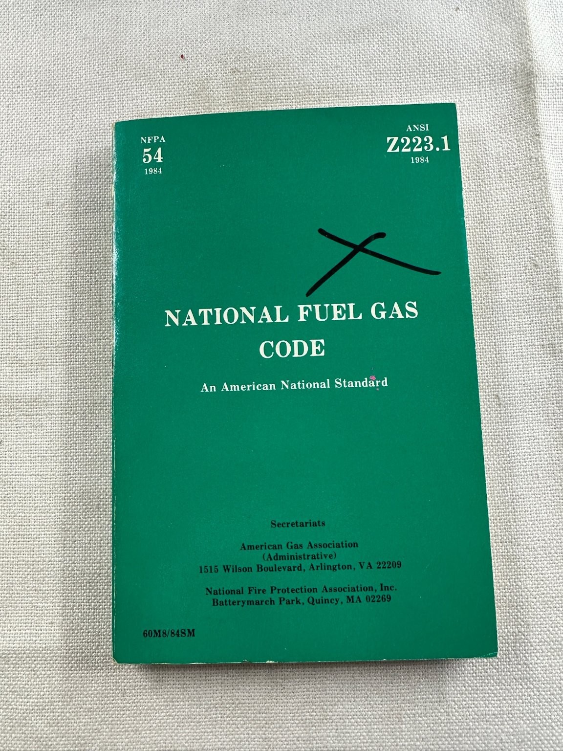 National Fuel Gas Code NFPA 54 ANSI Z223.1 1984 Third Edition Safety Standard