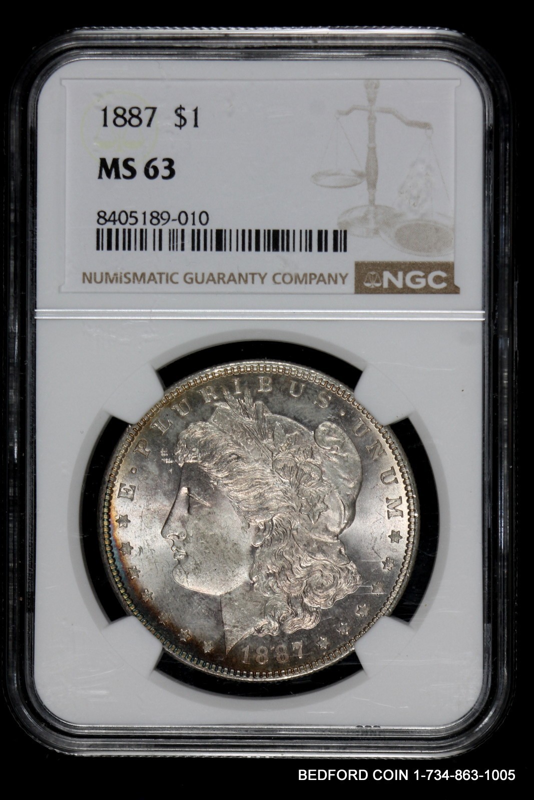 NGC MS63 1887 MORGAN SILVER DOLLAR $1  (BC10)