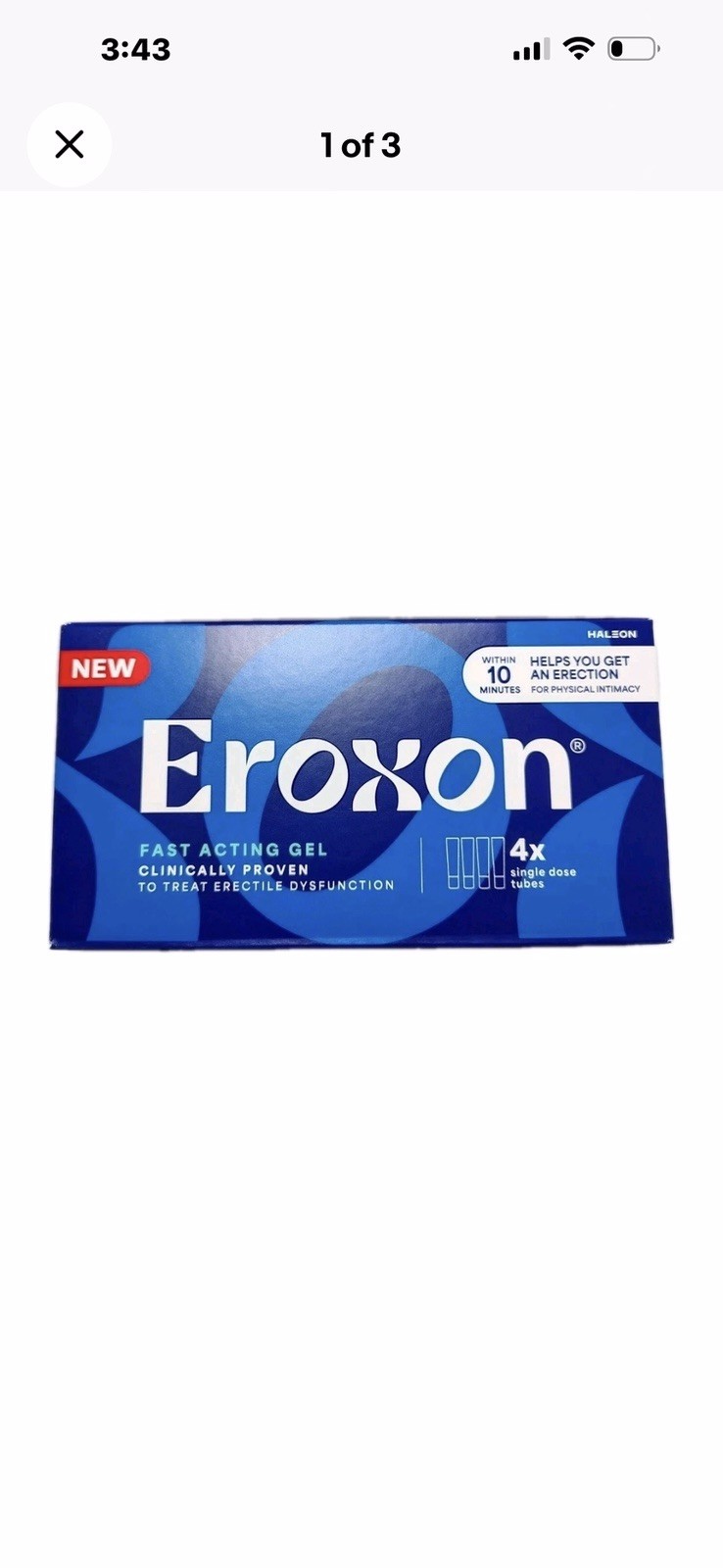 Eroxon StimGel Fast Acting Gel 4 Single Dose Tubes Exp 10/26 Eroxon StimGel Fast Acting Gel 4 Single Dose Tubes Exp 10/26