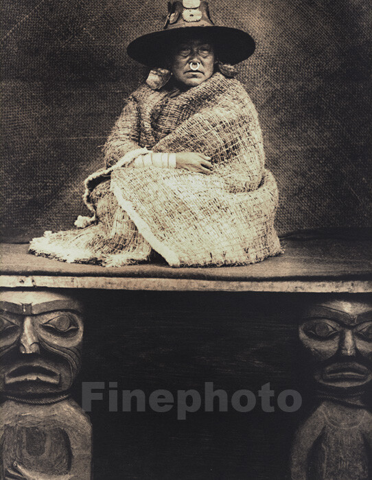 1900/72 EDWARD CURTIS Native American Indian Chiefs Daughter w Nose Ring Photo