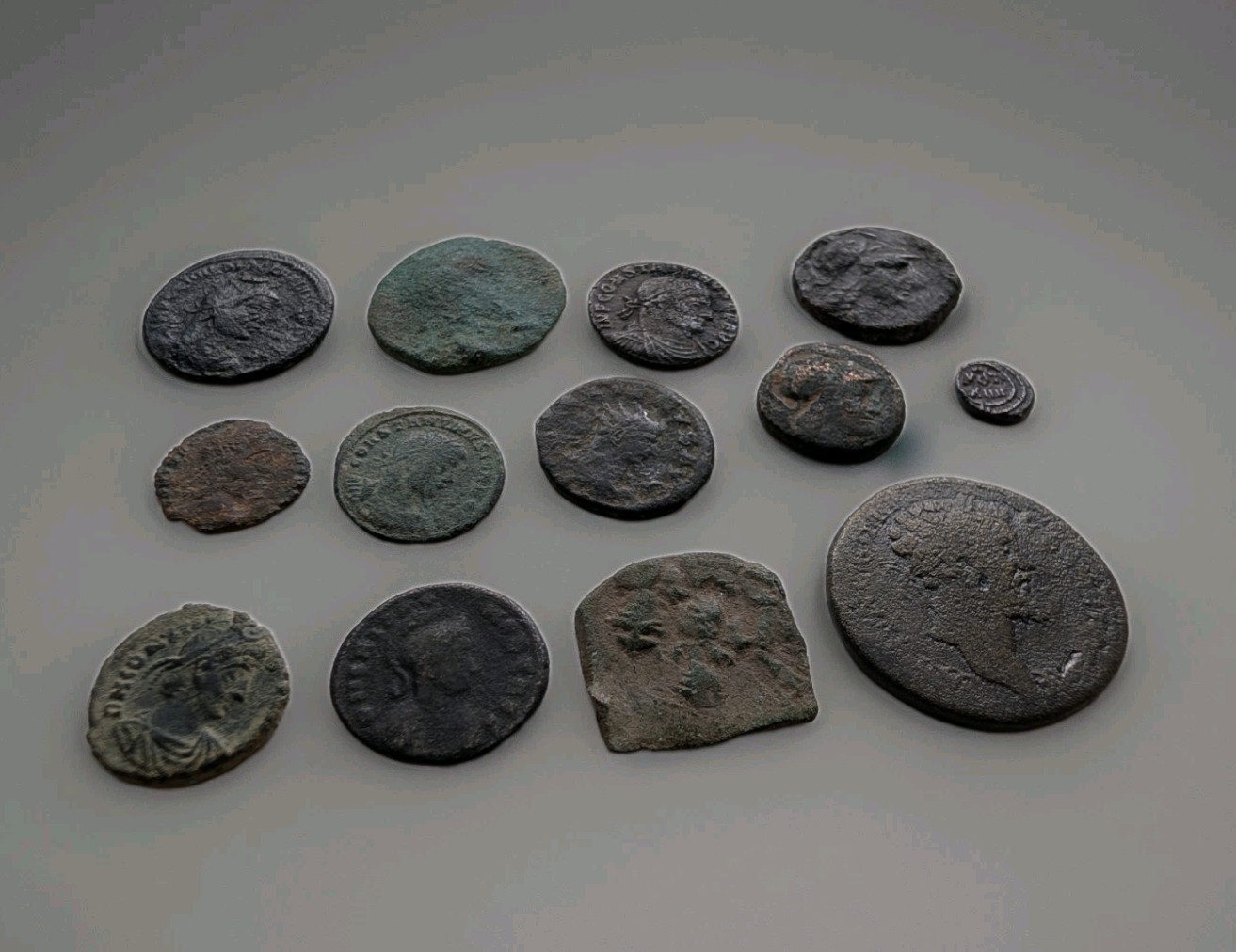 Lot of 13 Ancient Roman Greek Coins - Septimius Severus Sestertius Justinian Mix
