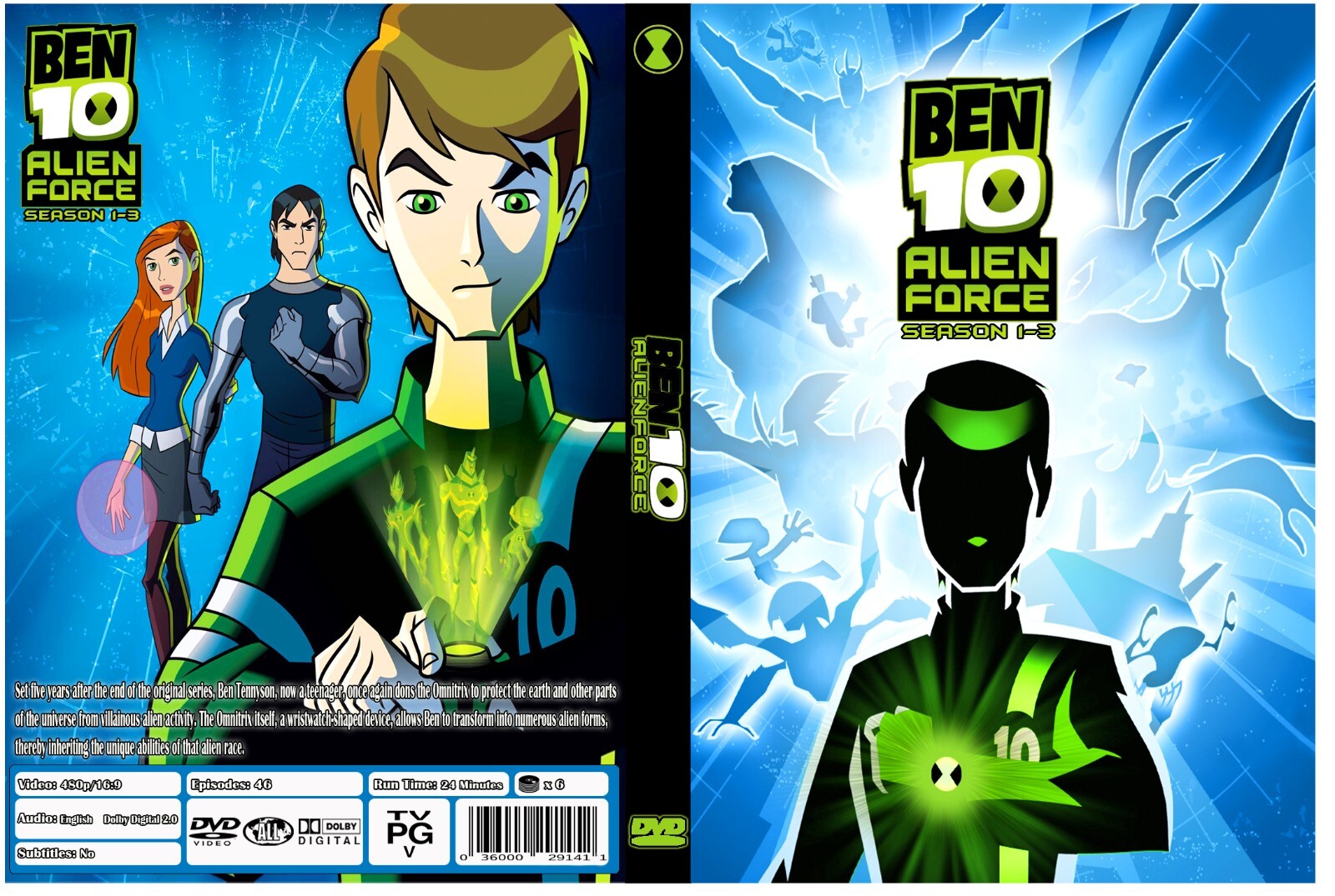 Ben 10 Alien Force Animated Series Season 1-3 Episodes 1-46 English Audio