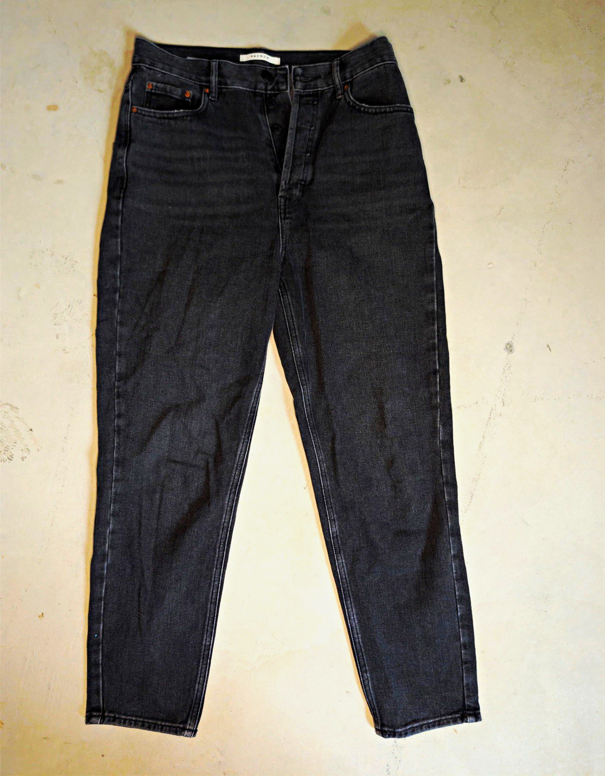 PacSun Women\'s Gray Dark Wash High Rise Slim Skinny Button Fly Denim Jeans