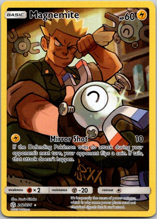 Magnemite (Secret) Holo Secret Rare SM - Cosmic Eclipse 242/236 NM