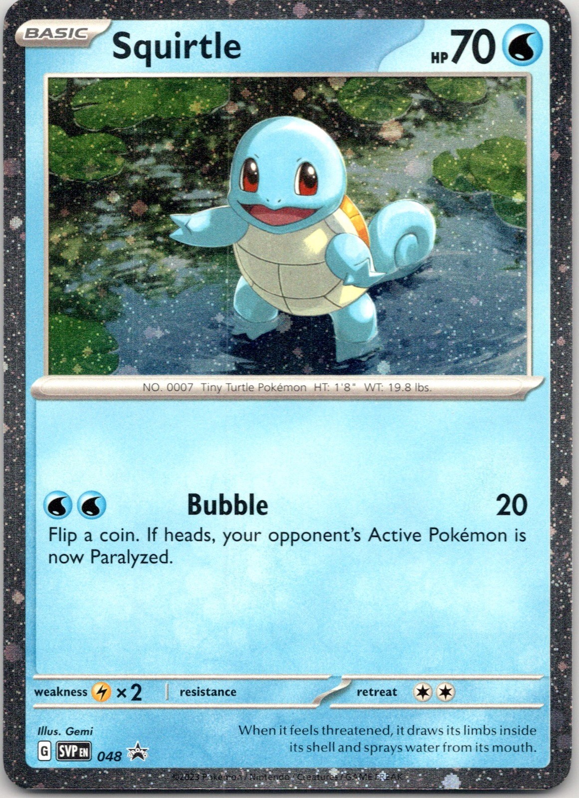 Squirtle (Cosmos Holo) 048 Promo Scarlet & Violet Promo Pokemon Near Mint Squirtle (Cosmos Holo) 048 Promo Scarlet & Violet Promo Pokemon Near Mint