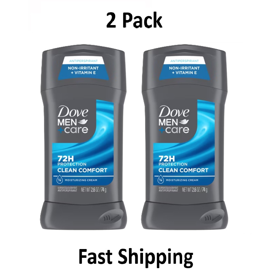 Dove Men+Care Clean Comfort Antiperspirant Deodorant Stick 2.6oz Twin Pack 72H